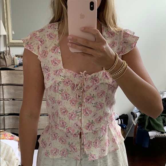 INTERMIX Tops - Intermix Pink Floral Blouse